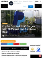 PayPal Crypto PYUSD Surges with SEC’s Nod and Coinbase Deal | Live Bitcoin News