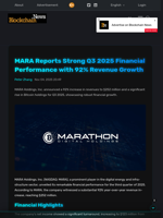MARA Reports Strong Q3 2025 Financial Performance with 92% Revenue Growth - Blockchain.News