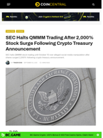 SEC Halts QMMM Trading After 2,000% Stock Surge Following Crypto Treasury Announcement - CoinCentral