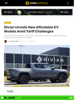 Rivian Unveils New Affordable EV Models Amid Tariff Challenges - CoinCentral