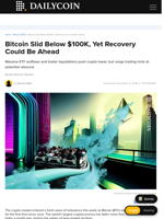 Bitcoin Slid Below $100K, Yet Recovery Could Be Ahead - DailyCoin