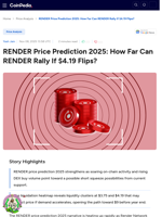 RENDER Price Prediction 2025: How Far Can RENDER Rally If $4.19 Flips?