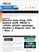 Bitcoin may drop 70% before $1M, MEXC’s ‘white whale’ apology: Hodler’s Digest, Oct. 26 – Nov. 1 - The Crypto News Wire