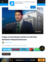 Crypto, AI Investments Surface In Fed Chair Nominee’s Financial Disclosure | Bitcoinist.com