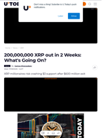 200,000,000 XRP out in 2 Weeks: What's Going On? - U.Today
