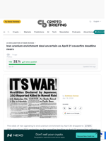 Iran uranium enrichment deal uncertain as April 21 ceasefire deadline nears