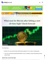 What next for Bitcoin after hitting a new all-time high? Check forecast