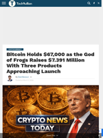 Bitcoin Holds $67,000 as the God of Frogs Raises $7.391 Million With Three Products Approaching Launch - TechBullion