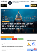 Anchorage and Ethena Launch First GENIUS-Compliant Stablecoin in the U.S. | Live Bitcoin News