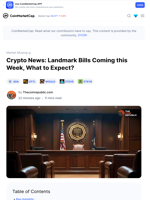 Crypto News: Landmark Bills Coming this Week, What to Expect?: Guest Post by Thecoinrepublic.com | CoinMarketCap