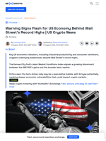 US Crypto News: American Economy's Red Flags Spotlight Bitcoin