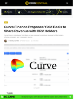 Curve Finance Proposes Yield Basis to Share Revenue with CRV Holders - CoinCentral