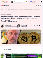 MicroStrategy Stock Death Spiral: MSTR Stock Slips Below BTC
