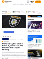 Ukraine Cyber Crime Bust: 5,000 Accounts Hacked for Crypto Mining – Crypto News Bitcoin News