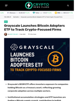 Grayscale Launches Bitcoin Adopters ETF to Track Crypto-Focused Firms