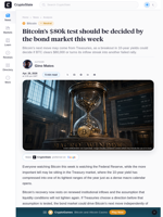 Bitcoin’s $80k test should be decided by the bond market this week