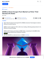 Why Peter Thiel Is Betting on Ethereum and BitMine