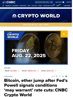 Bitcoin, ether jump after Fed's Powell signals conditions ‘may warrant’ rate cuts: CNBC Crypto World