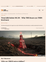 Tron falls below $0.30 - Why TRX bears eye THIS level next - AMBCrypto