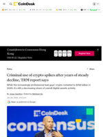 Criminal use of crypto spikes after years of steady decline, TRM report says 