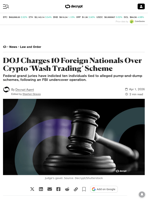 DOJ Charges 10 Foreign Nationals Over Crypto ‘Wash Trading’ Scheme - Decrypt