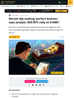 Bitcoin Dip Creates a ‘Perfect Bottom’ Setup: Can BTC Price Rebound 30%?