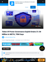 Token Of Power Governance Exploit Drains $1.58 Million In WETH, TRM Says
