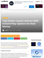 Top Online Casino Games With Instant Play Options for Real Money | Live Bitcoin News