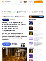 New York Regulator Clarifies Rules on Sub-Custodians and Customer Asset Segregation – Regulation Bitcoin News