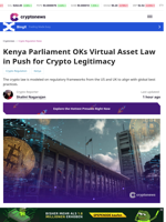 Kenya Parliament OKs Virtual Asset Law in Crypto Legitimacy Push