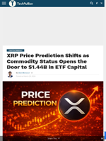 XRP Price Prediction Shifts as Commodity Status Opens the Door to $1.44B in ETF Capital - TechBullion