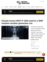 Claude traces NIST P-256 seed to a 1997 random number generator run