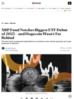 XRP Fund Notches Biggest ETF Debut of 2025—and Dogecoin Wasn't Far Behind - Decrypt