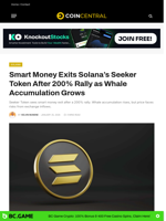 Smart Money Exits Solana’s Seeker Token After 200% Rally as Whale Accumulation Grows