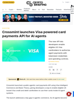 Crossmint launches Visa powered card payments API for AI agents