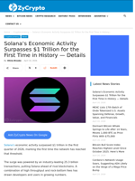 Solana’s Economic Activity Surpasses $1 Trillion for the First Time in History — Details ⋆ ZyCrypto