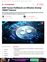 XRP Faces Pullback as Whales Dump 160M Tokens - Coinspeaker