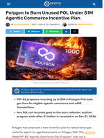 Polygon to Burn Unused POL in $1M Agentic Commerce Plan