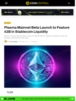 Plasma Mainnet Beta Launch to Feature $2B in Stablecoin Liquidity