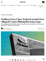 Nvidia to Face Class Action Lawsuit Over Alleged Crypto Mining Revenue Gaps - Decrypt