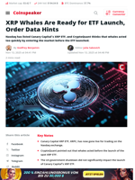 XRP Whales Are Ready for ETF Launch, Order Data Hints - Coinspeaker