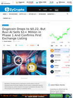 Dogecoin Drops to $0.22, But Ruvi AI Sells $1+ Million in Phase 1 And Confirms First Exchange Listing