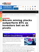 Bitcoin mining stocks outperform BTC as investors bet on AI pivots - The Crypto News Wire