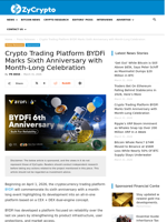 Crypto Trading Platform BYDFi Marks Sixth Anniversary with Month-Long Celebration