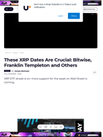 These XRP Dates Are Crucial: Bitwise, Franklin Templeton and Others - U.Today