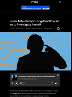 Javier Milei disbands crypto unit he set up to investigate himself