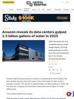 Amazon reveals its data centers gulped 2.5 billion gallons of water in 2025