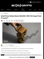 Gold Price Holds Above $4,000: Will Oil Surge Push It Lower?