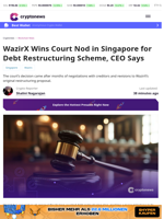 WazirX Wins Singapore Court Nod for Restructuring Scheme: CEO