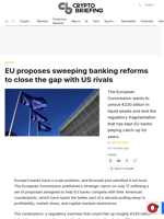 EU proposes sweeping banking reforms to close the gap with US rivals